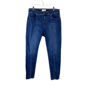 JXB BY JANIE BRYANT Slit Hem Pintuck High Rise Jeans SZ 12